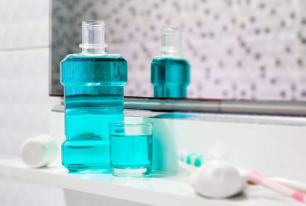 Mouthwash packaging that was produced using a medical injection molding system