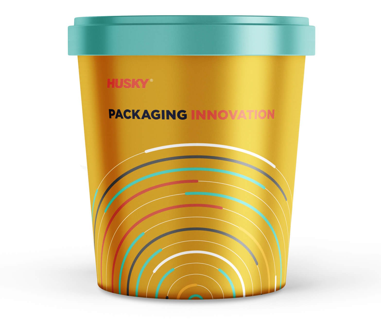 “Husk packaging innovation.” A plastic tub an example of consumer packaged goods.