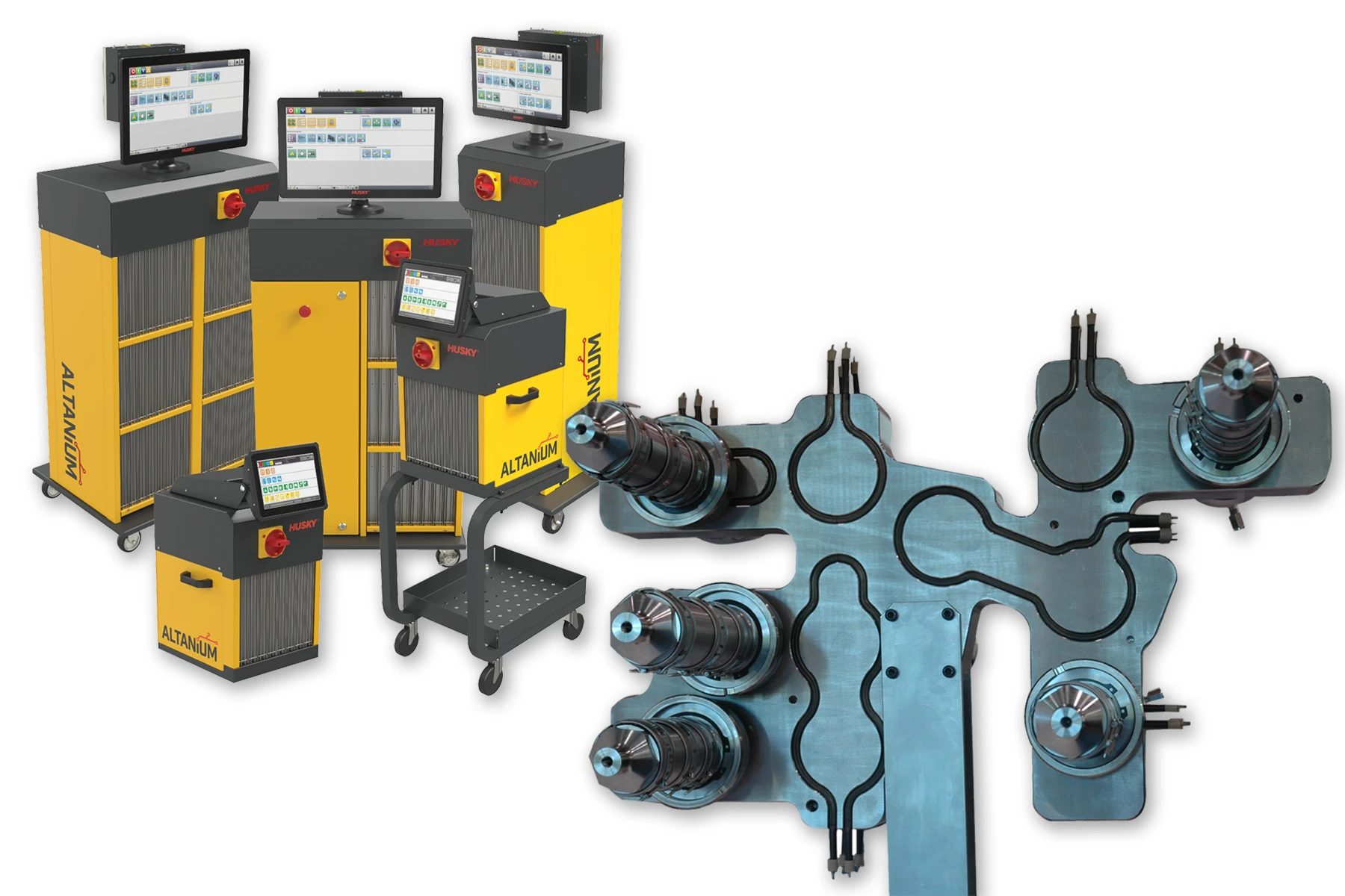 Husky hot runner controllers for injection molding.